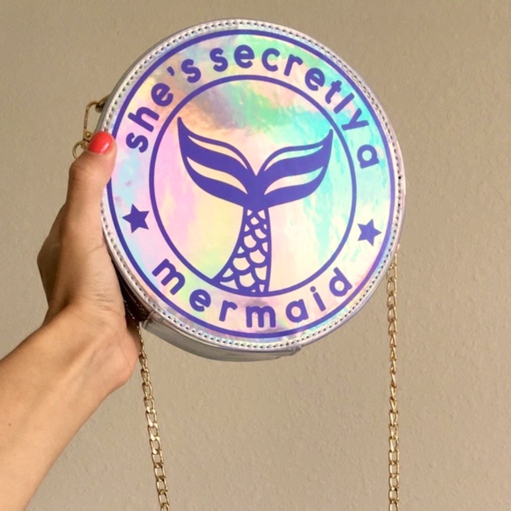 Mermaid Holo Iridescent Harajuku Round Handbag